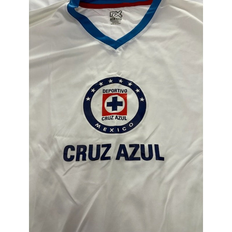 RX Cruz Azul Mexico Official Soccer Fan Jersey V-Neck White/Blue Mens Sz XL