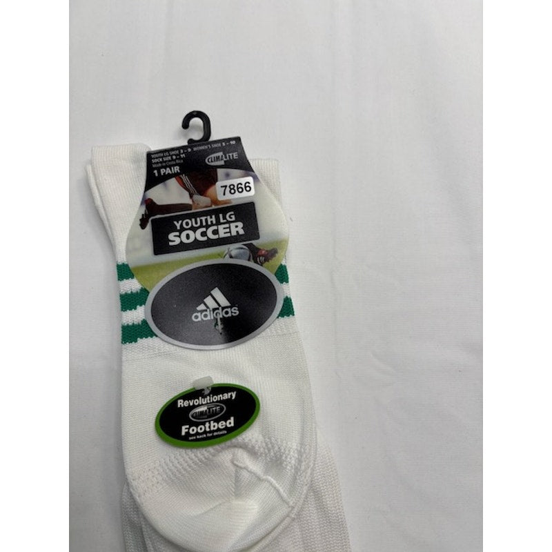 Adidas Copa Edge Soccer Socks Knee High White/Black Youth LG Shoe Size 3-9