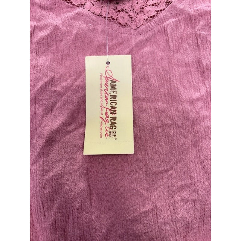 American Rag Cie Tie-Front Lace Tank Top V-Neck Dusty Rose Womens Size M