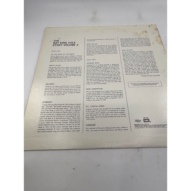 Nat King Cole Story - Volume 3 - His All-Time Great Performances Vinyl Record