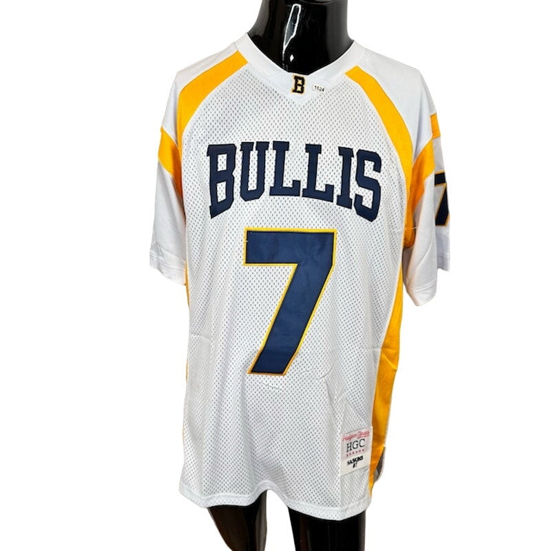 Headgear Classics Dwayne Haskins Bullis #7 Football Jersey White Yellow Size L
