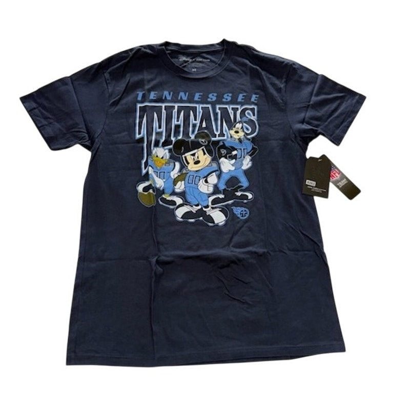 Junk Food X Disney NFL Tennesse Titans Graphic Print T-Shirt Navy Mens Sz M
