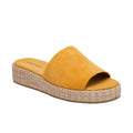 Lisa Vicky Smile-V Platform Slide Sandals Sunflower Raffia Womens Size 8.5