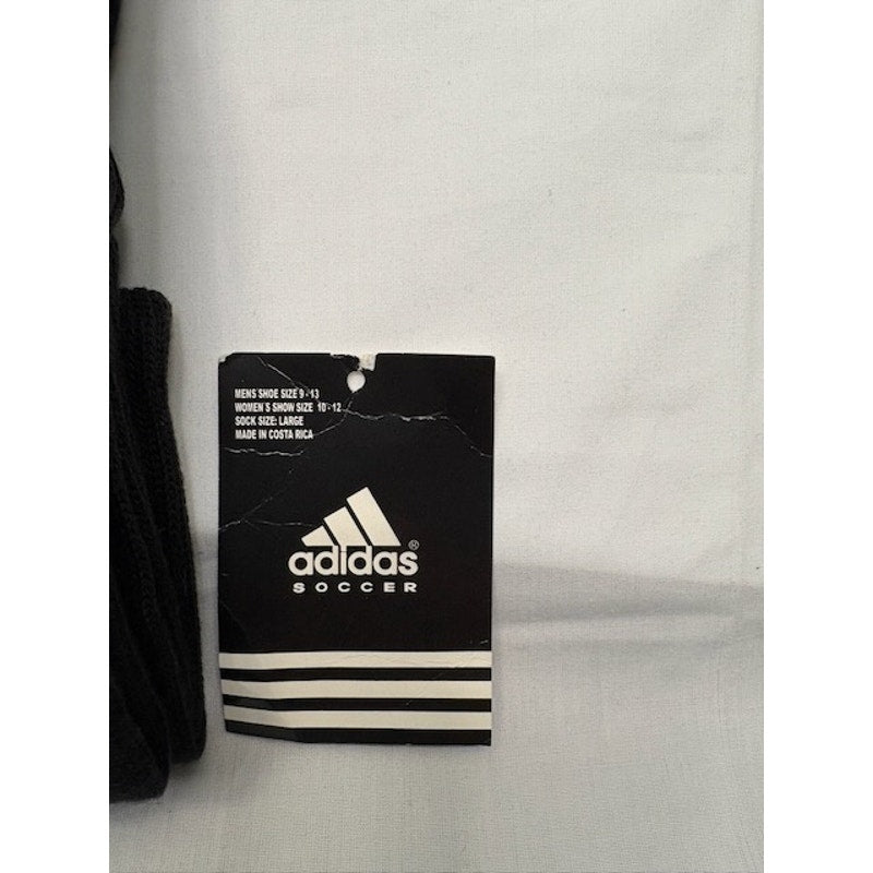 2 Pairs Adidas Soccer Socks Over The Calf Black/White Mens Shoe Size L 9-13