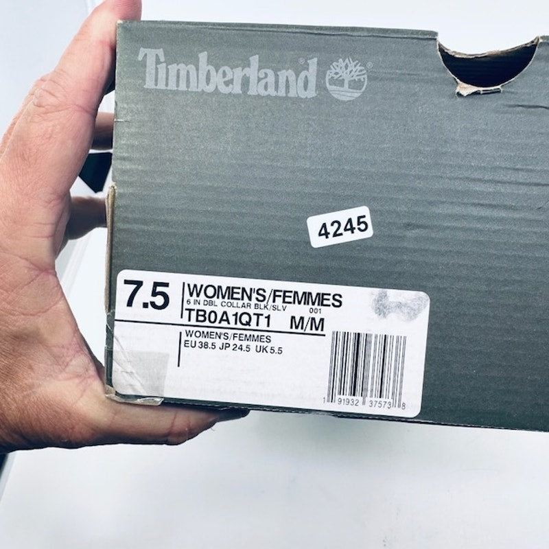 Timberland 6" Waterville Double Collar Combat Boots Black Womens Size 7.5