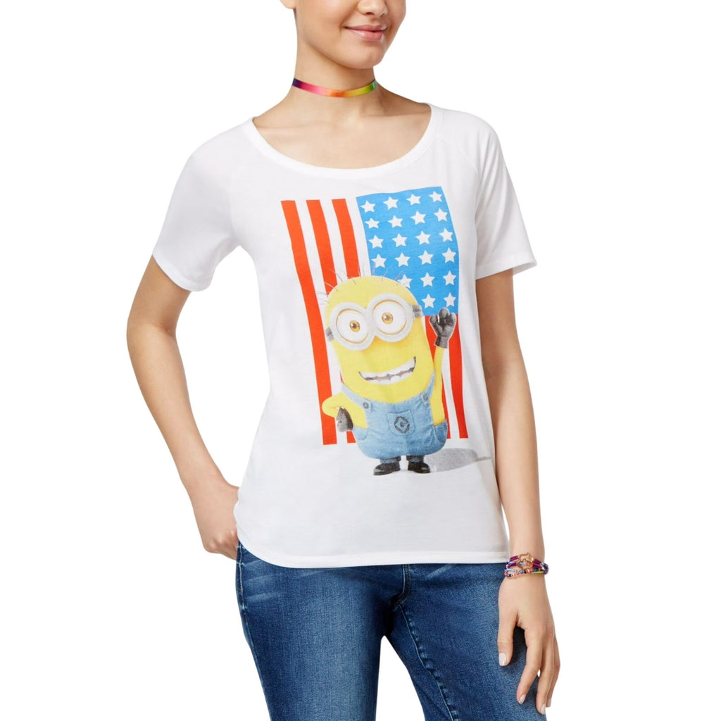 Despicable Me Minion Flag Graphic T-Shirt By Hybrid White Juniors Size XS