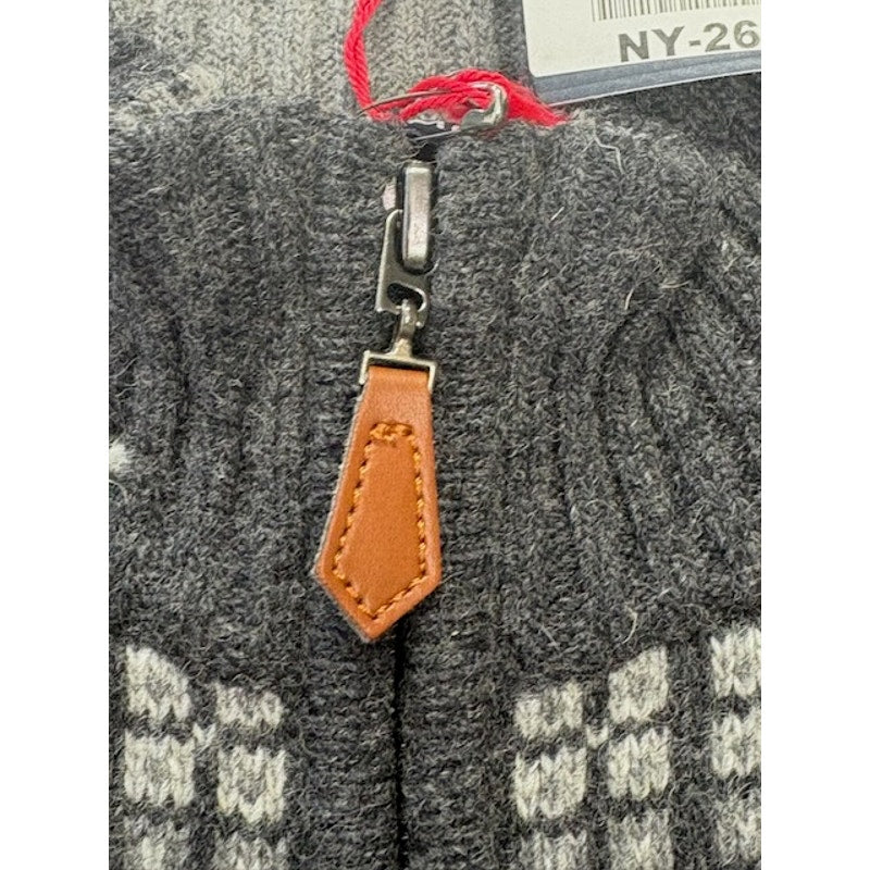 Casa Moda Knitted Striped Quarter Zip Sweater Wool Blend Gray Mens Size L