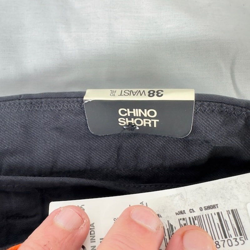 Superdry International Chino Shorts Flat Front Canvas Midnight Navy Mens 38