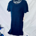 Turo By Vince Camuto Tunic Sweater Short Sleeves Knit Blue Womens Small