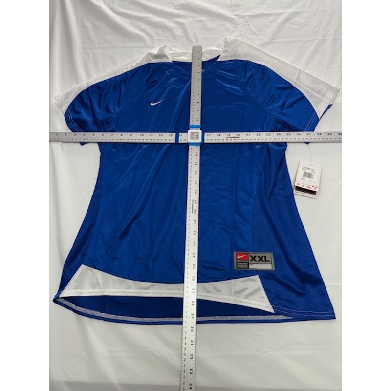 Nike FitDry Soccer Jersey Shirt Short Sleeve V-Neck Blue/White Womens Sz XXL