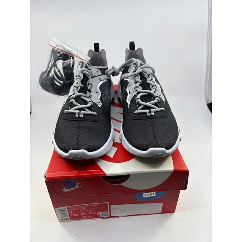 Nike NFL x React Element 55 Oakland Raiders CK4803-001 Black/White Mens Sz 9