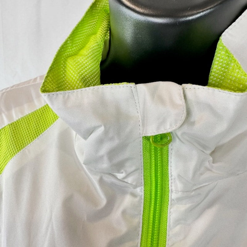 G III by Carl Banks NY Yankees Windbreaker Jacket Zip Up White Lime Womens L