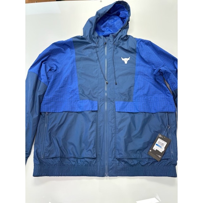 Under Armour Project Rock Storm Windbreaker 1367075-404 Blue Mens Size XL