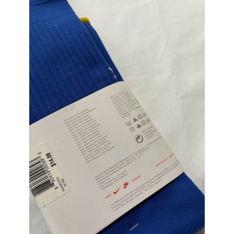 Nike CBF Brasil Football Socks Knee High Blue/Yellow Unisex Size 8.5-12.5
