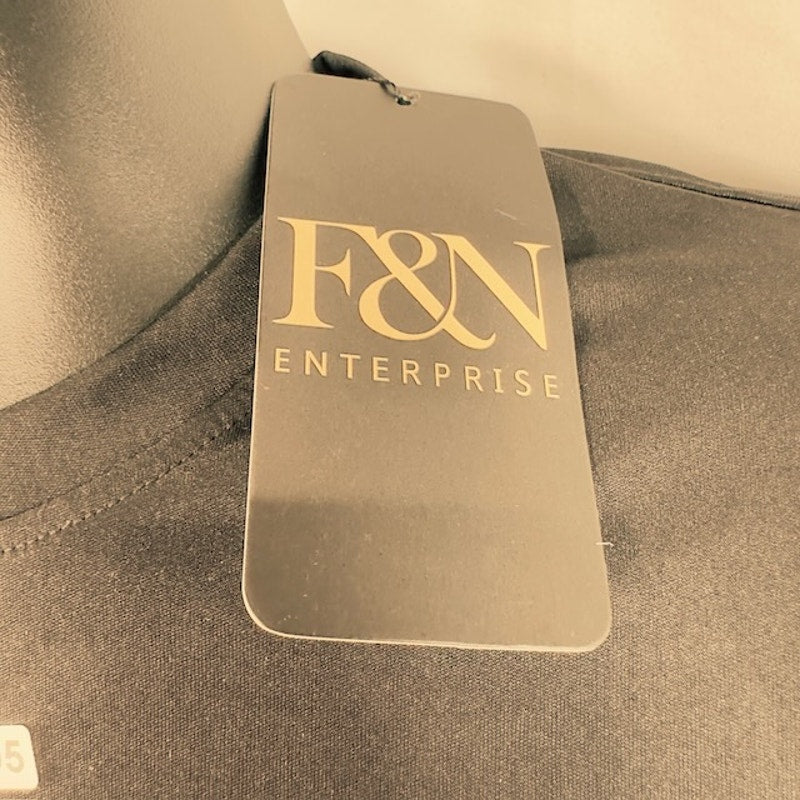 F&N Enterprise Fleece Long Sleeve T-Shirt Round Neck Pullover Black Mens Size S
