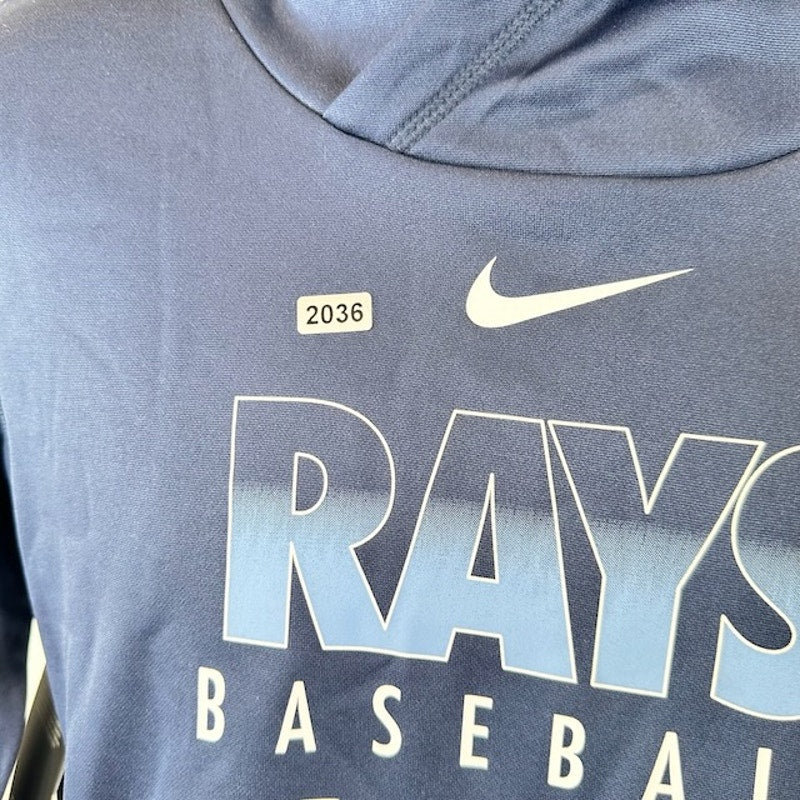 Nike MLB Tampa Bay Rays Authentic Performance Hoodie Pullover Navy Womens Size S
