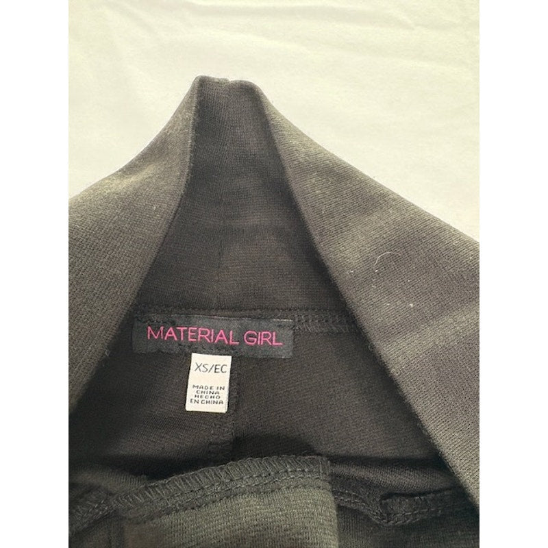 Material Girl Leggings Lace Up Waist Stretch Pants Black Womens Size XS