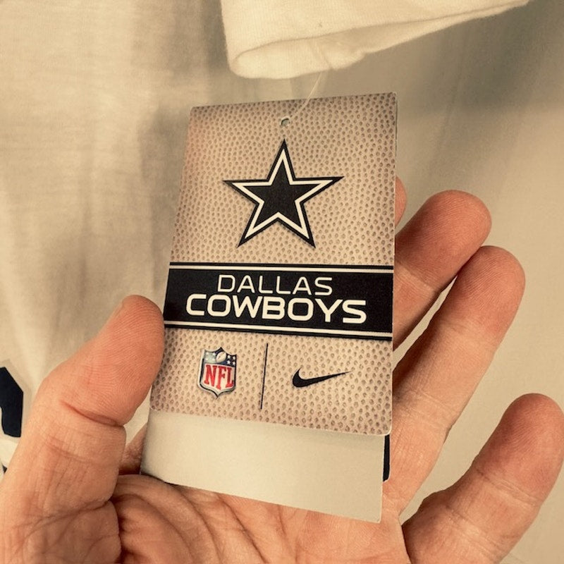 Nike Dri-FIT NFL Property Of Dallas Cowboys Crew Neck T-Shirt White Mens Size S
