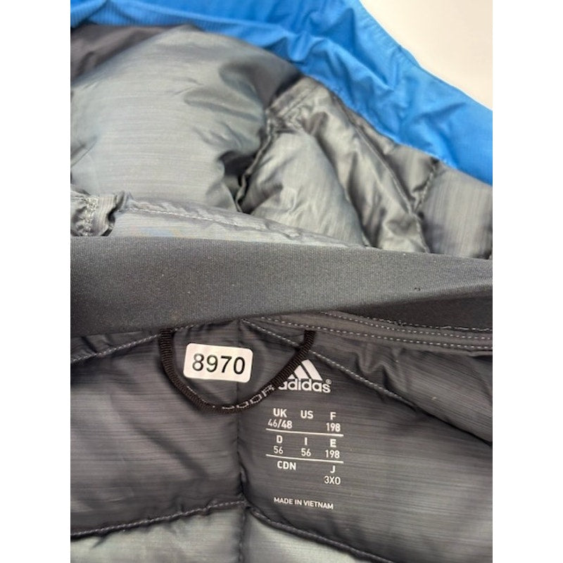 Adidas Climaheat 700+ Down Hooded Puffer Jacket Coat Blue Womens Size 46/48 UK