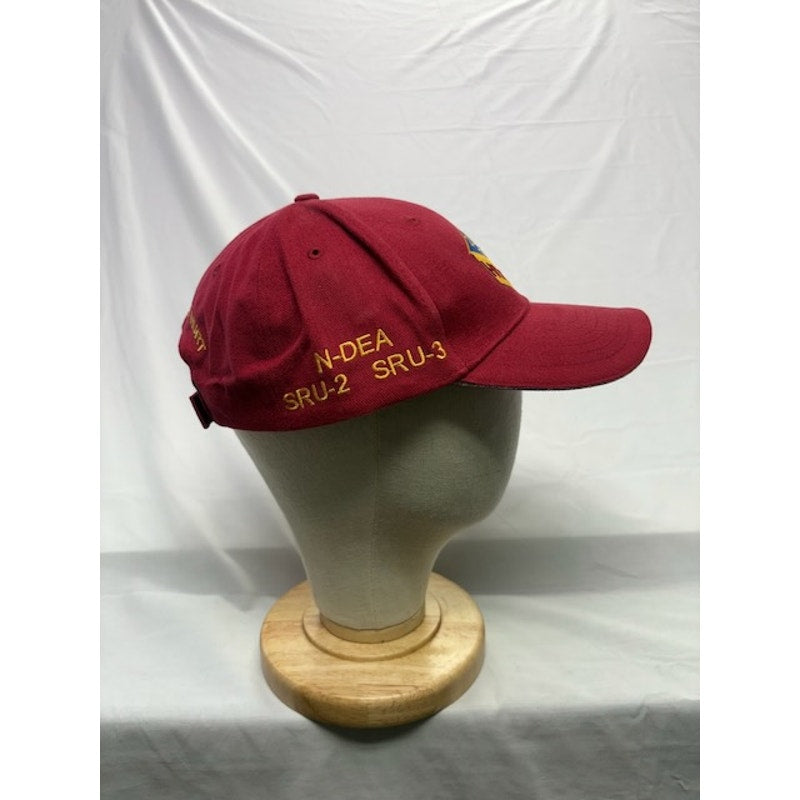 2005 TIA HDC Block Hat Cotton Adjustable Military Contractor Cap Maroon One Size