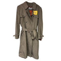 Oakton Ltd Vintage Trench Coat Button Double Breast Belted Gray Mens Sz 46 Long