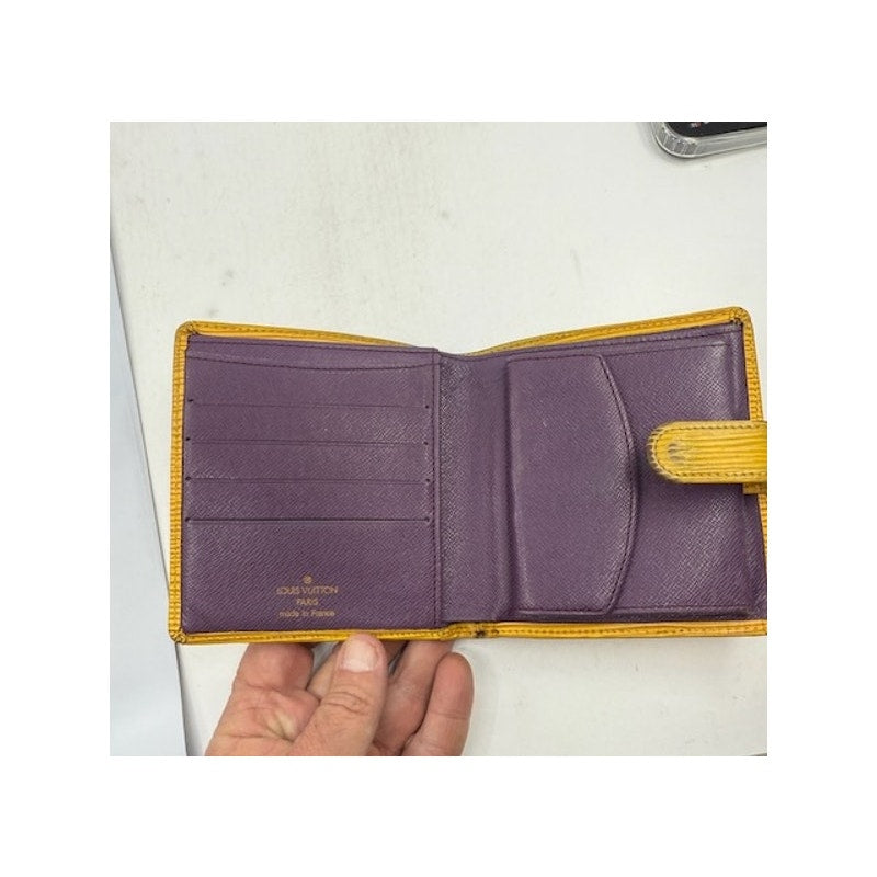 Louis Vuitton Epi Leather Porte Billets Compact Bifold Wallet Yellow Womens