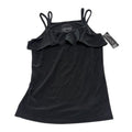 INC International Concepts Petite Ruffle Cami Top Black Womens Size P/P