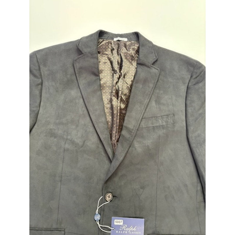 Ralph by Ralph Lauren Suede Blazer Jacket Two Button Black Mens Size 42R