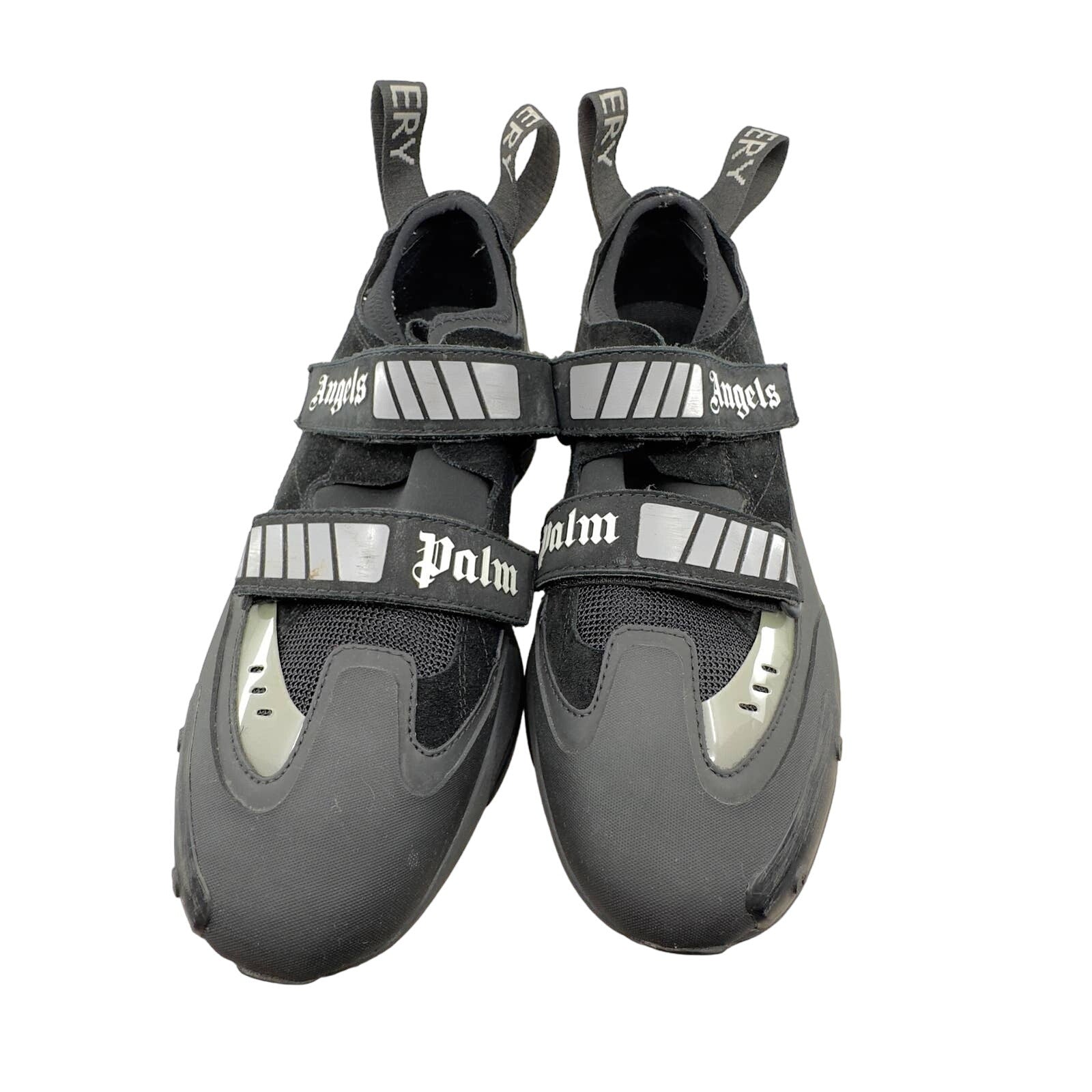Palm Angels Mens Recovery Touch Strap Low Sneaker Shoes Black White Size EU 44