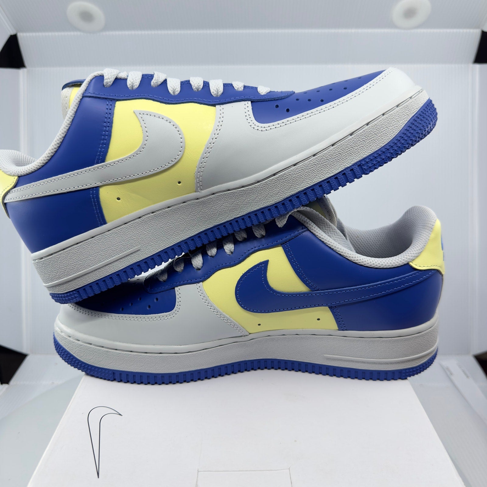Nike by Kirk Shoes Dunk Low Custom Sneakers D07416-991 Blue/Yellow Size 9.5