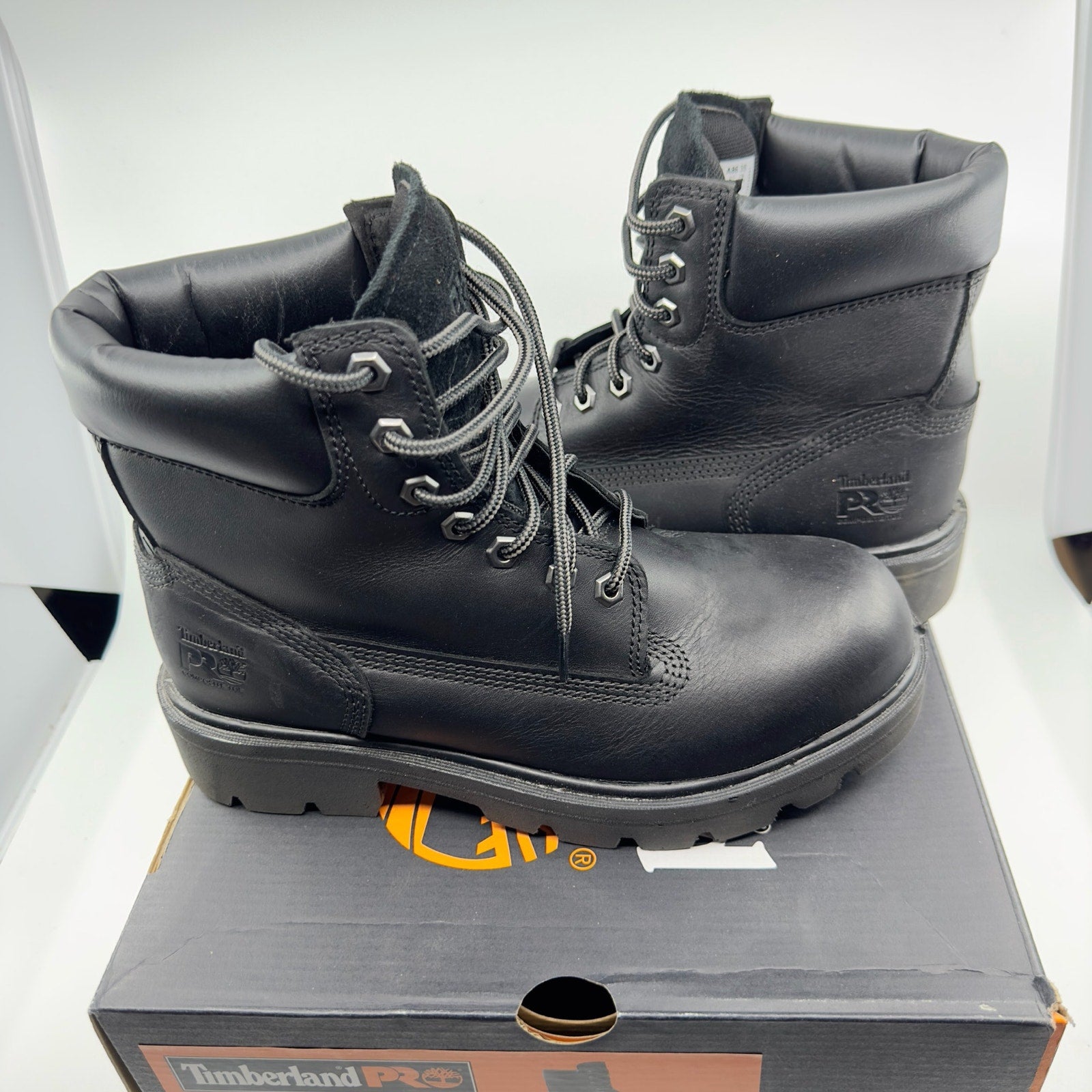 Timberland PRO Sawhorse 6" Composite Safety Toe Work Boots Black Mens Size 7