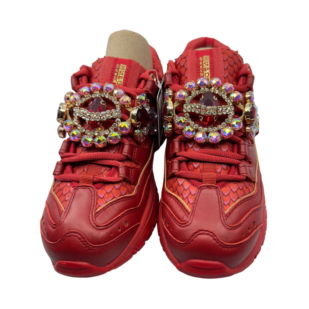 Skechers Womens Energy Stone G Trainers Low Top Sneakers Red Size 7.5