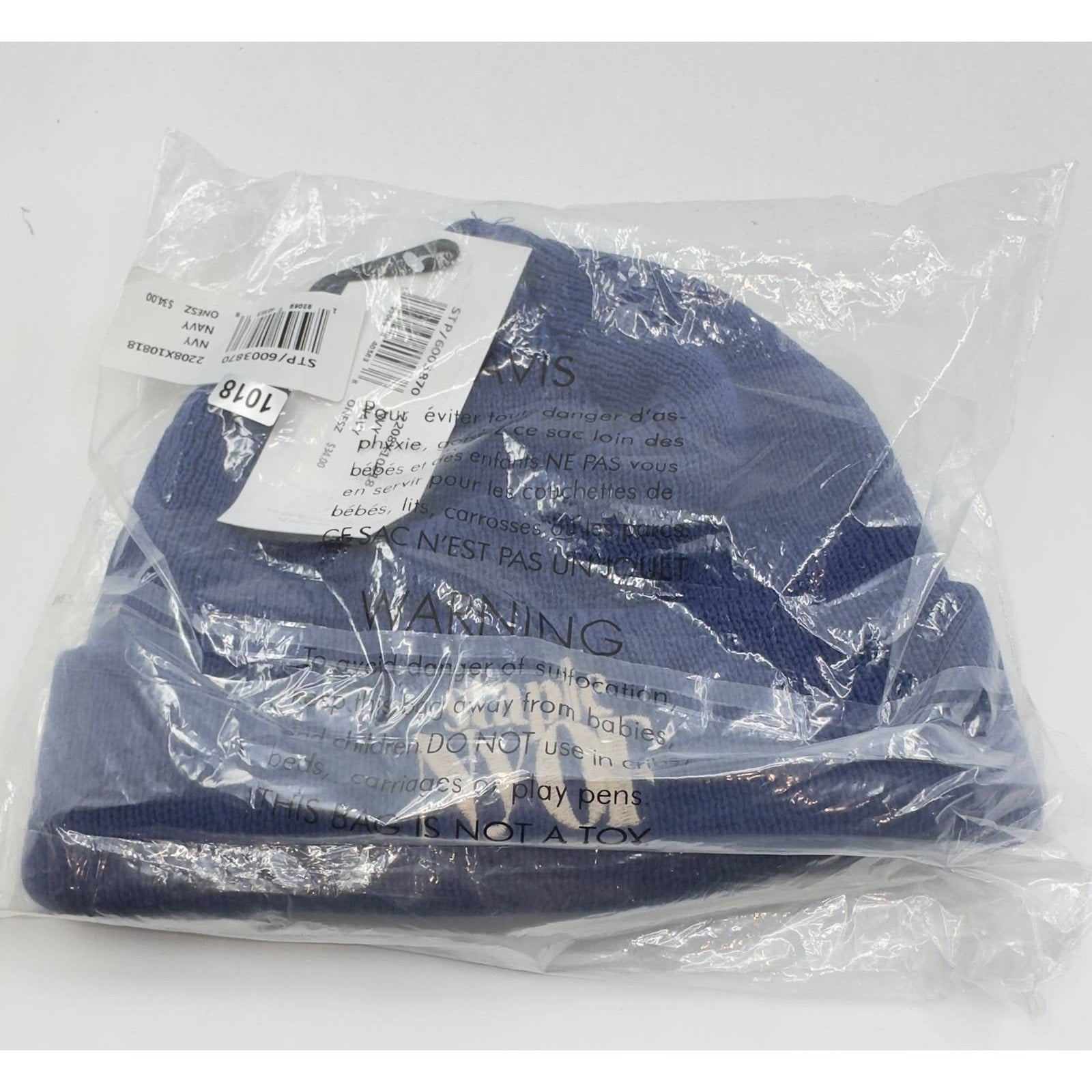 Staple Mens Cuffed Pigeon NYOF Label Beanie Winter Hats Blue Size OS 2208X10818