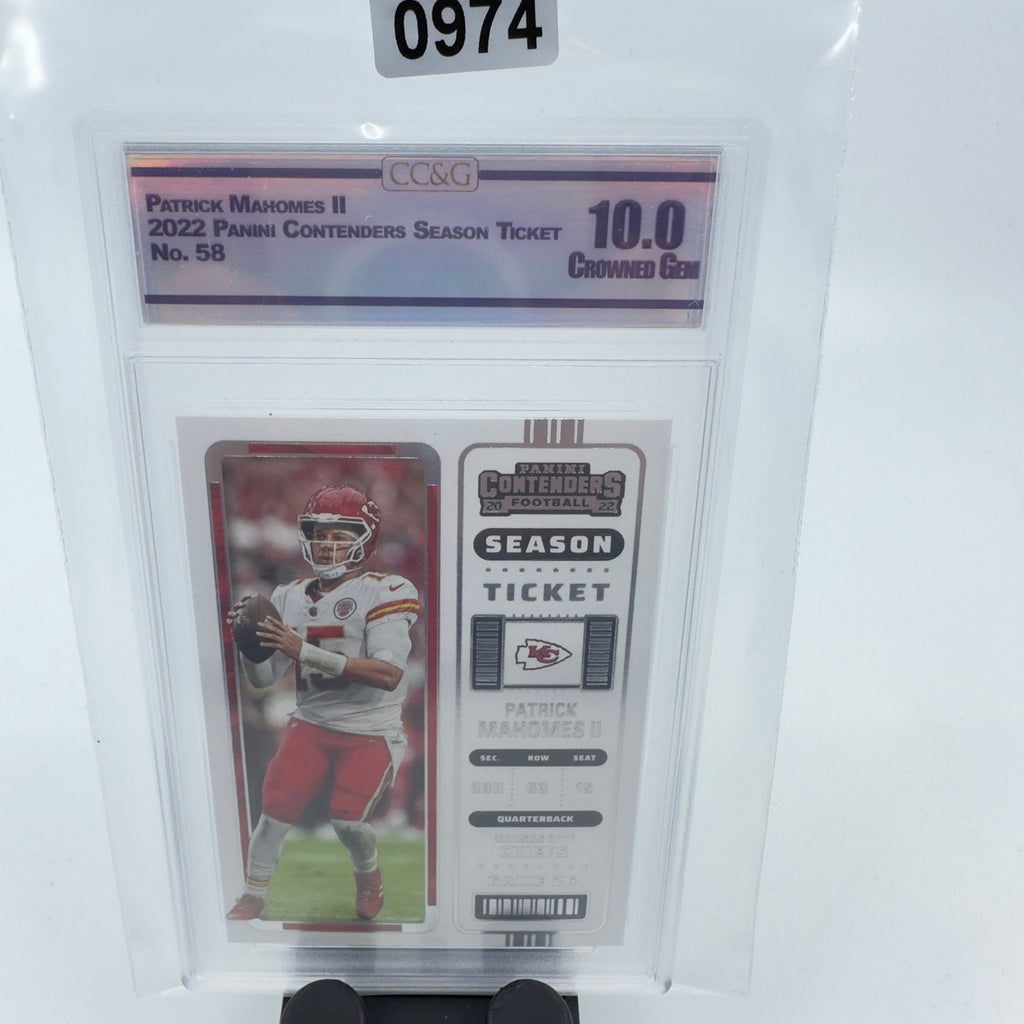 2022 Panini Contenders Season Ticket #58 - Patrick Mahomes II - Graded MINT 10