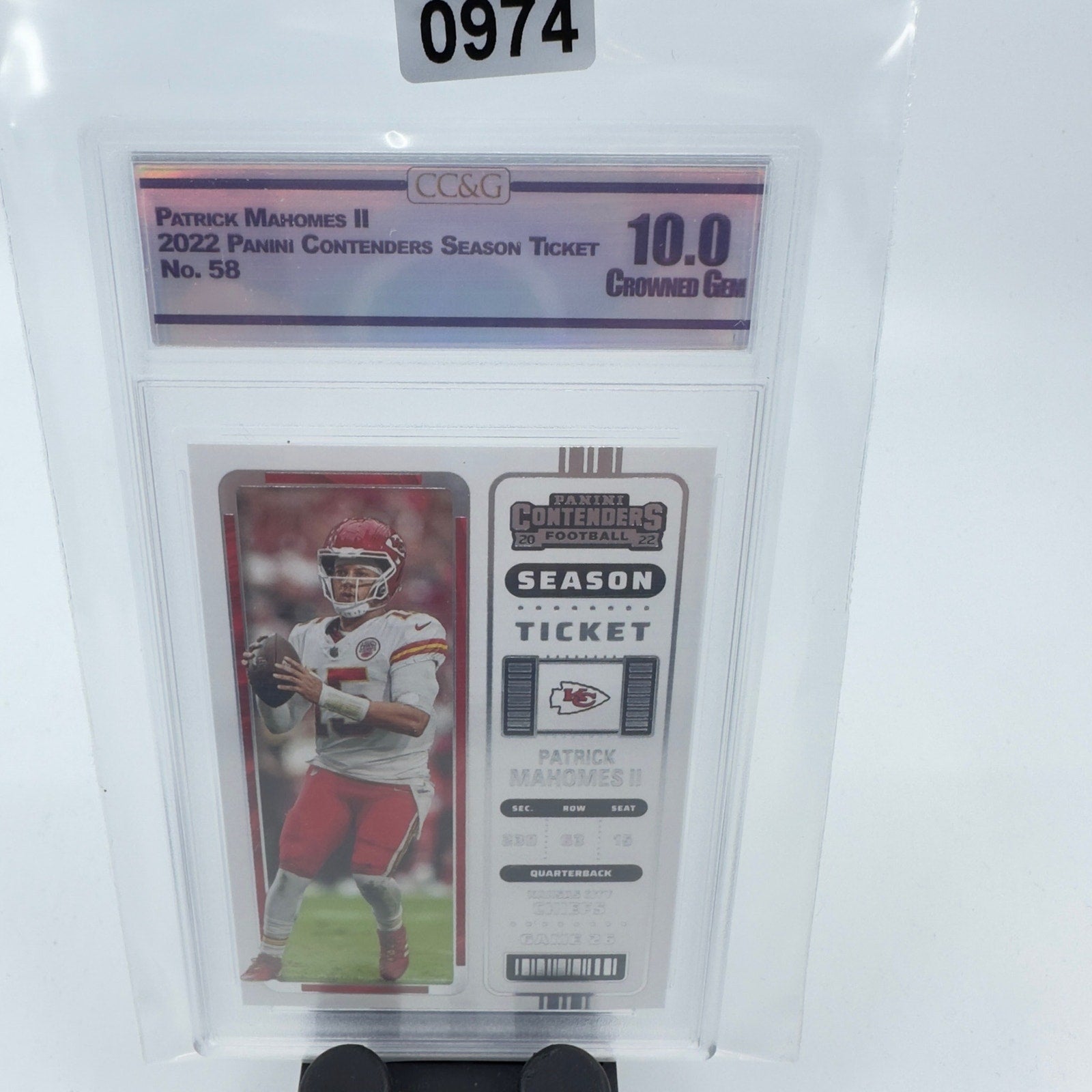 2022 Panini Contenders Season Ticket #58 - Patrick Mahomes II - Graded MINT 10