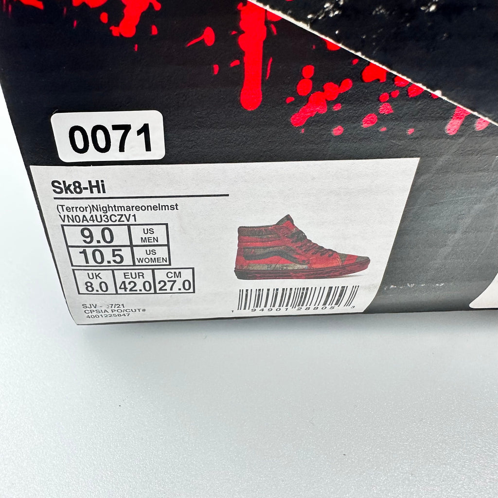 Vans Unisex Sneakers House of Terror x SK8-HI The Nightmare on Elm Street Red 90