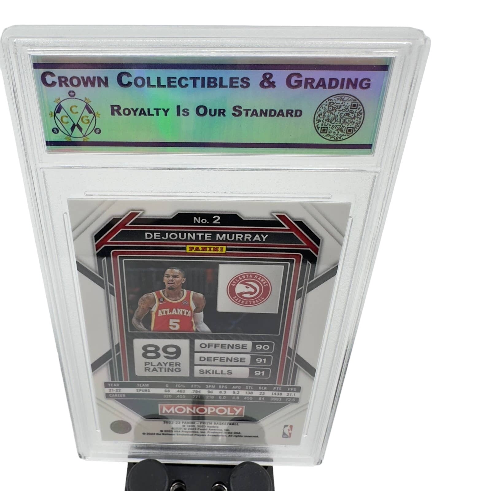 2022-23 Panini Prizm Basketball Monopoly #2 Dejounte Murray Atlanta Hawks Graded