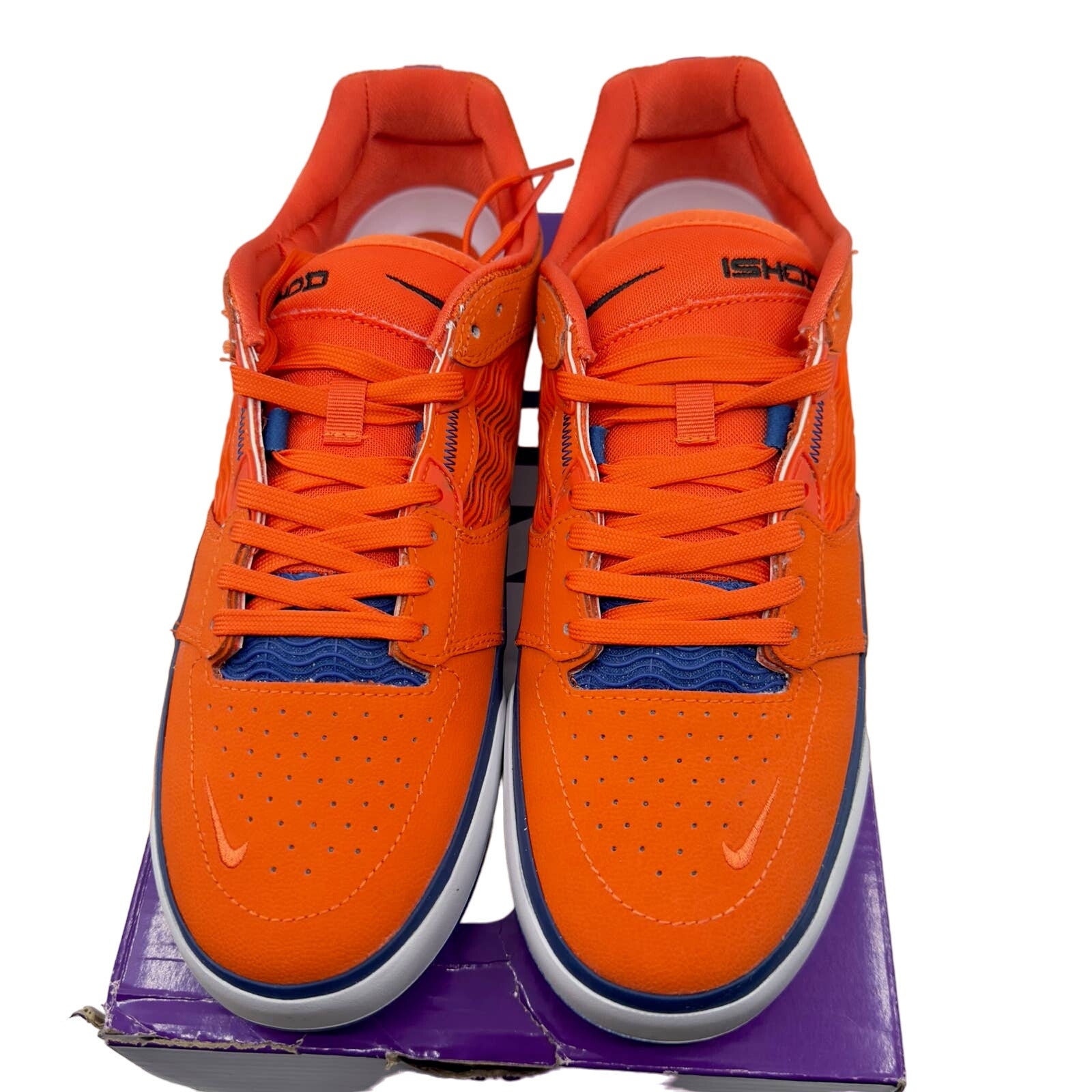 Nike SB Ishod PRM Wair Skate Shoes Low Top Orange/Blue Size 9.5 DZ5648 800