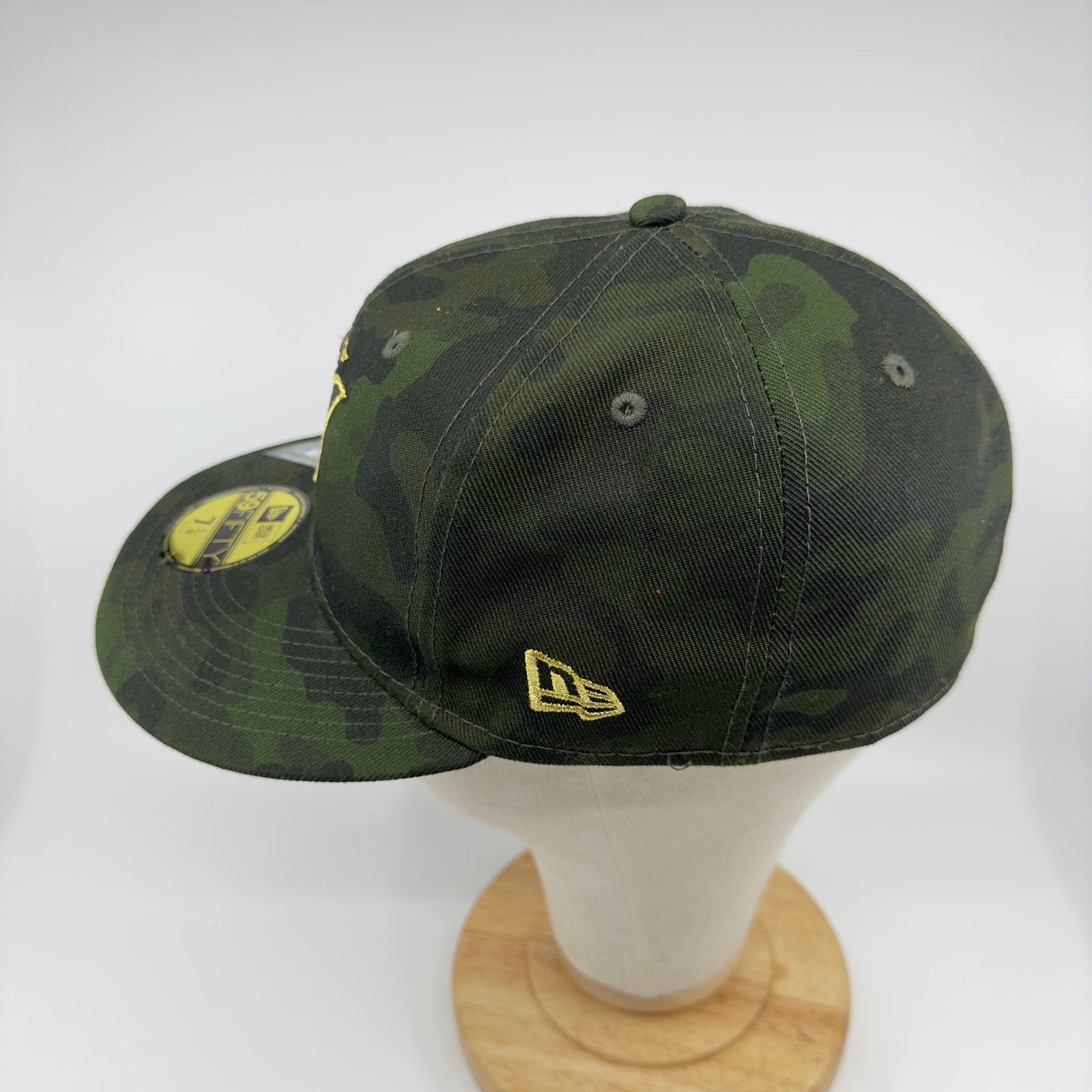 New Era Mens Miami Marlins AFD Flex Fitted Hat On Field 59FIFTY Green Size 7 1/4