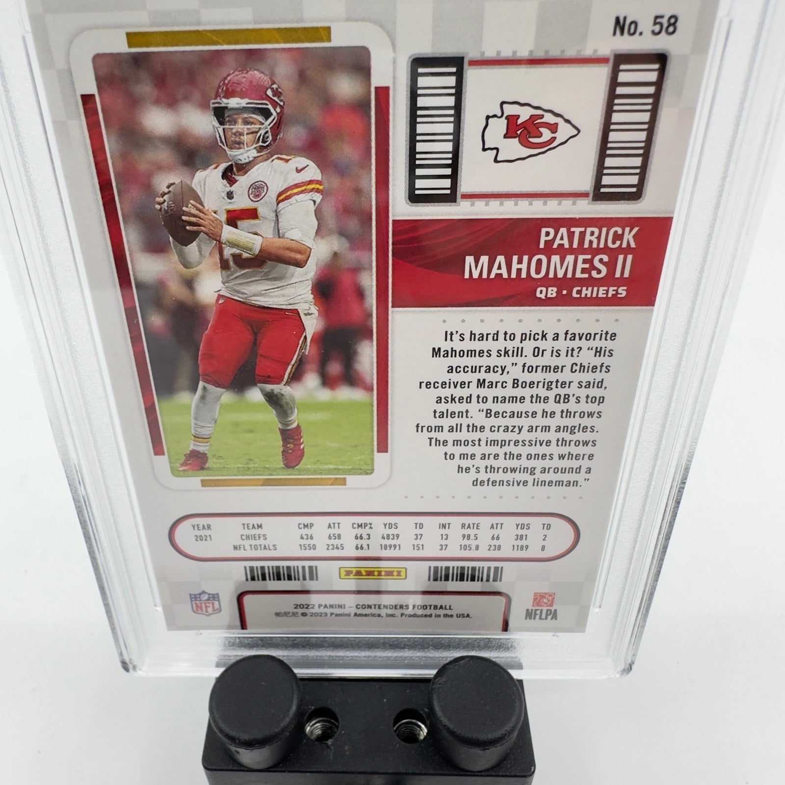 2022 Panini Contenders Season Ticket #58 - Patrick Mahomes II - Graded MINT 10