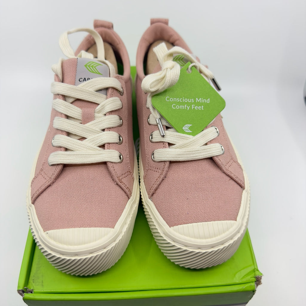 Cariuma Unisex Oca Low Sneaker Shoes Lace-Up Round Toe Rose Canvas Size 6/7.5