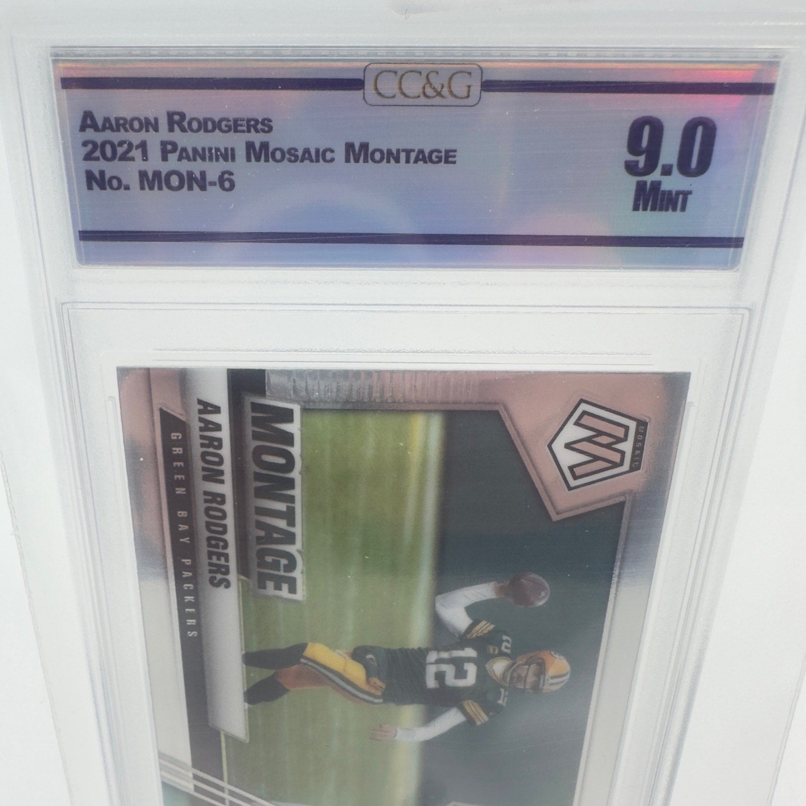 2021 Panini Mosaic Montage Football Aaron Rodgers Packers MINT Grade 9