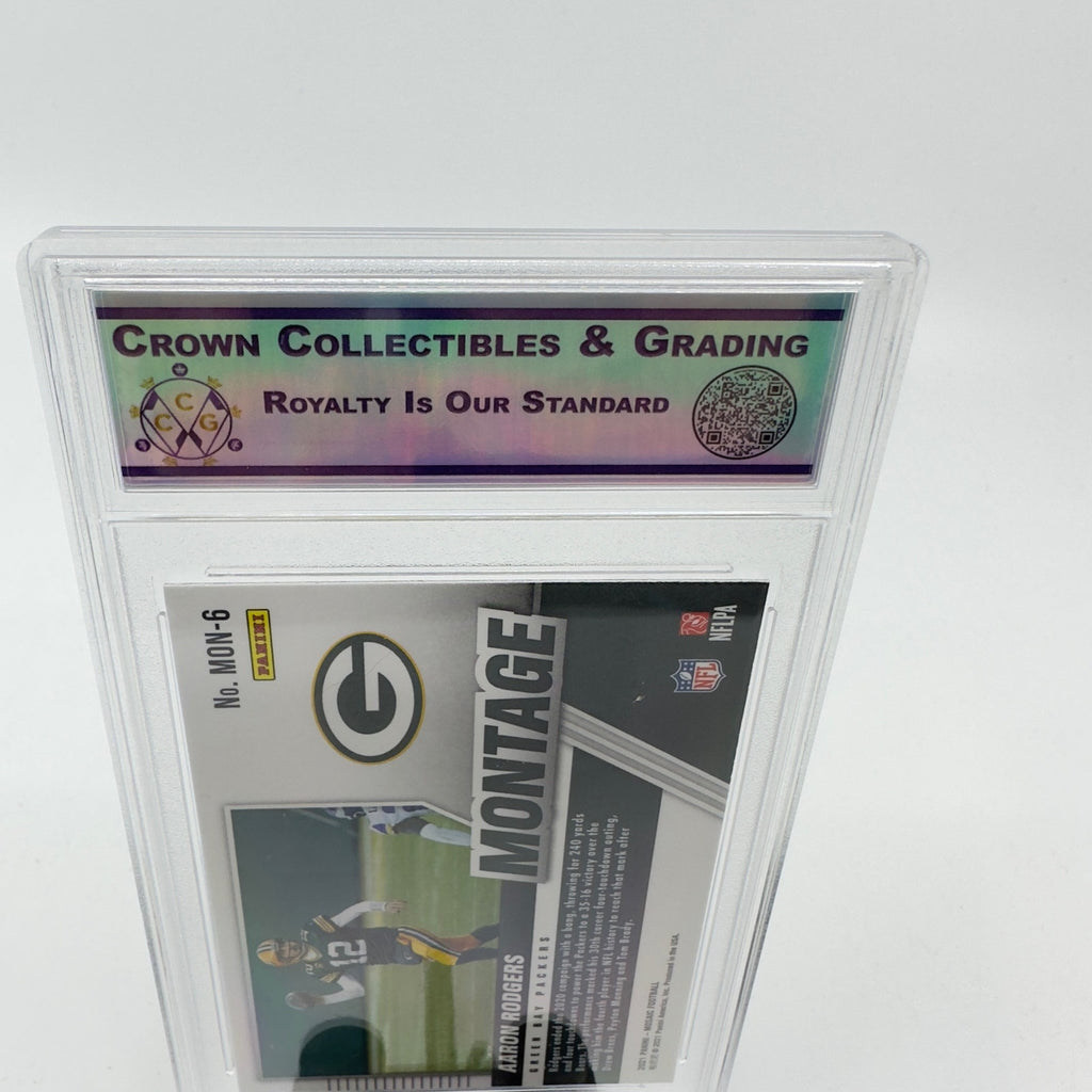 2021 Panini Mosaic Montage Football Aaron Rodgers Packers MINT Grade 9