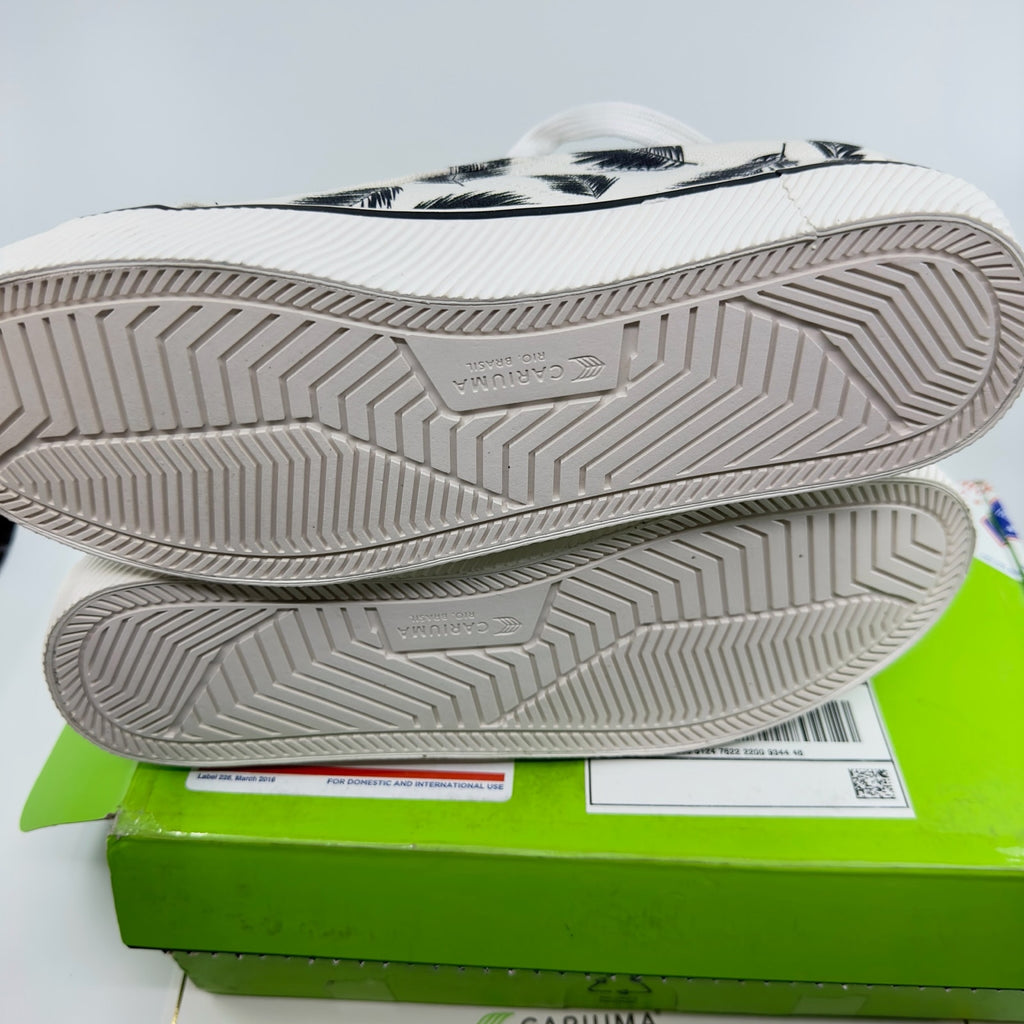 Cariuma Oca Low Top Palm Trees Sneaker Casual Shoes Off White Black Size 9.5/11