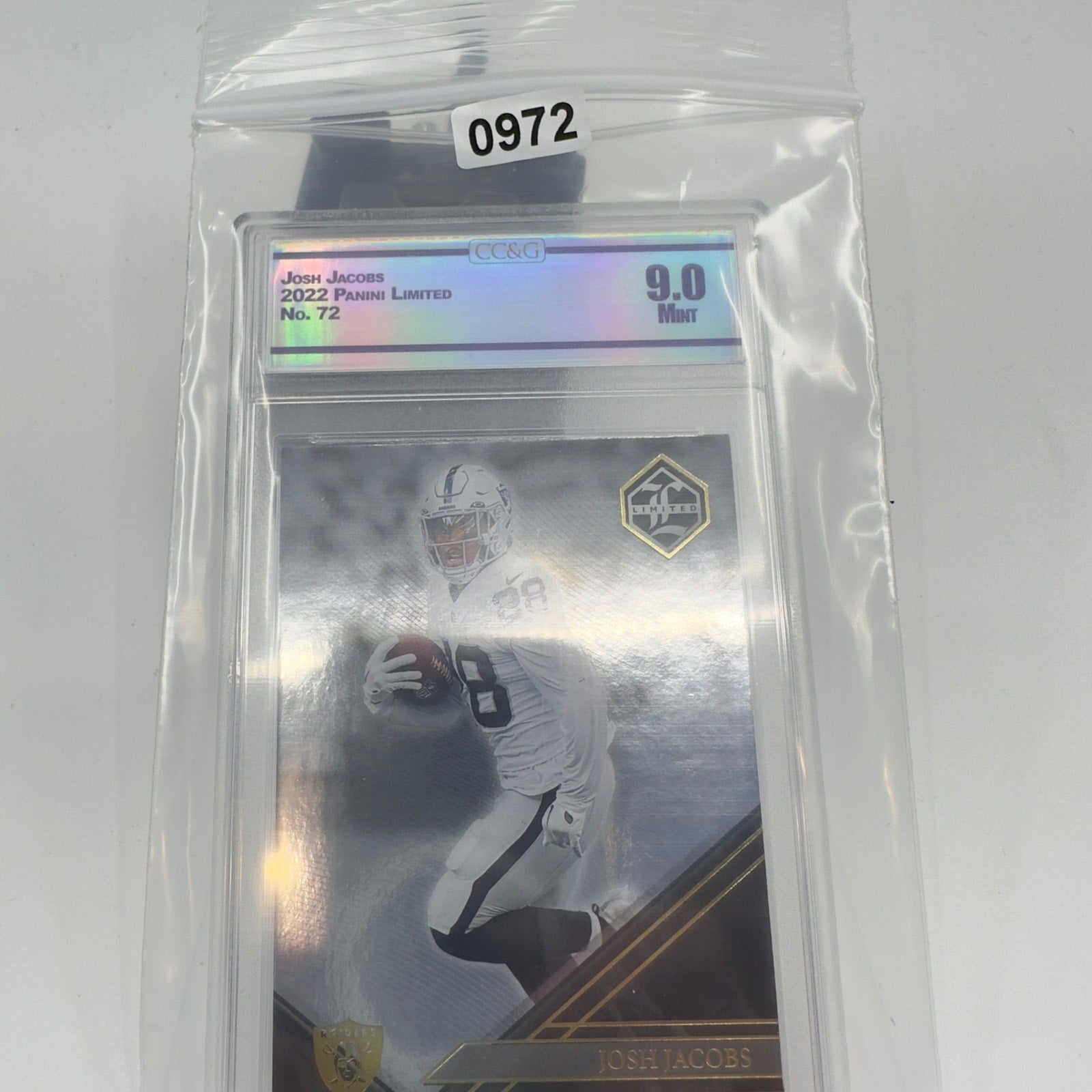 2022 Panini Limited Football #72 Josh Jacobs - Las Vegas Raiders Graded MINT 9.0