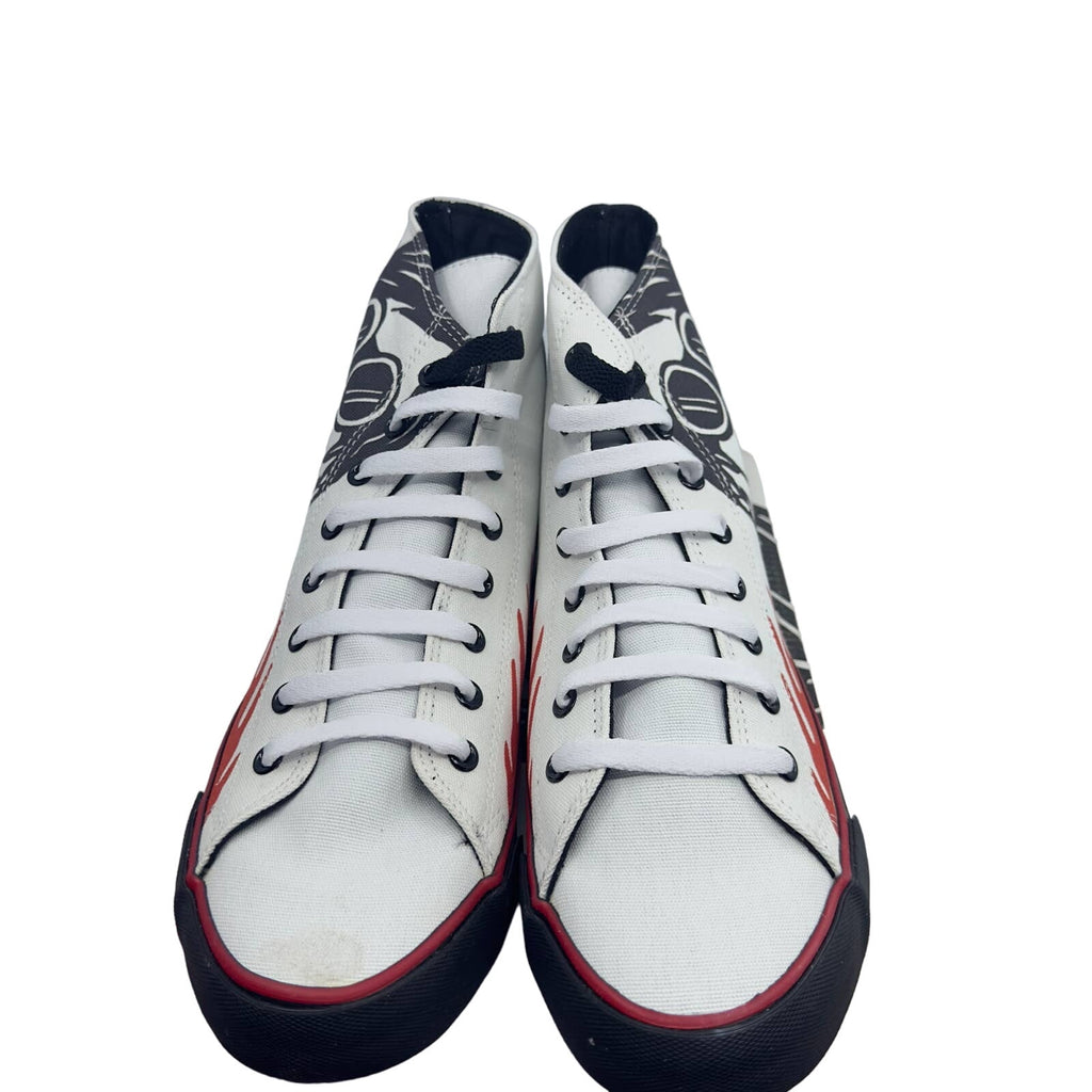 Blanx Mens Blanx Erre Fire Canvas Sneakers High Top White/Black Size 9.5 187155