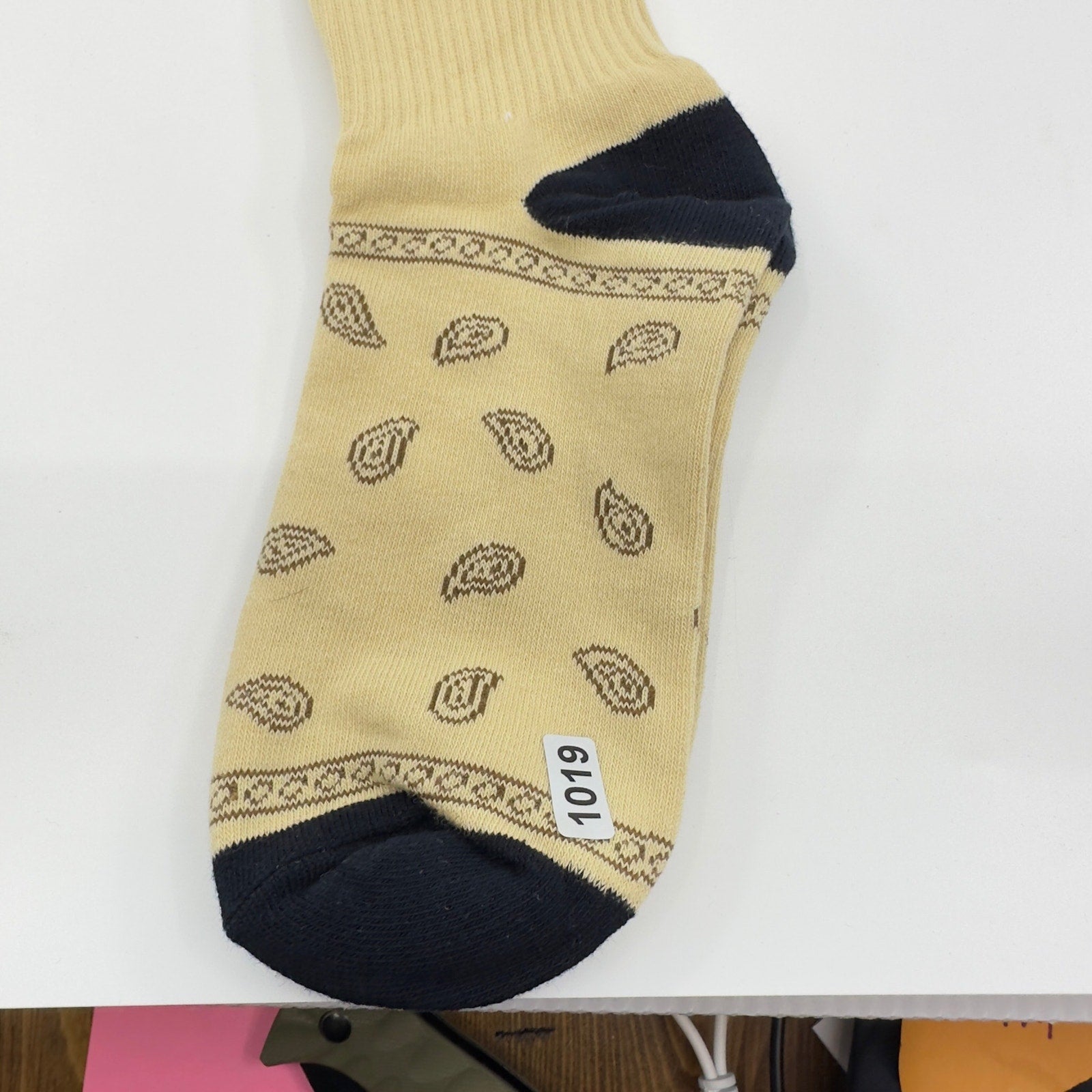 Mens Travis Scott Training Socks Cashew Flower Cotton Brown/ Black OS