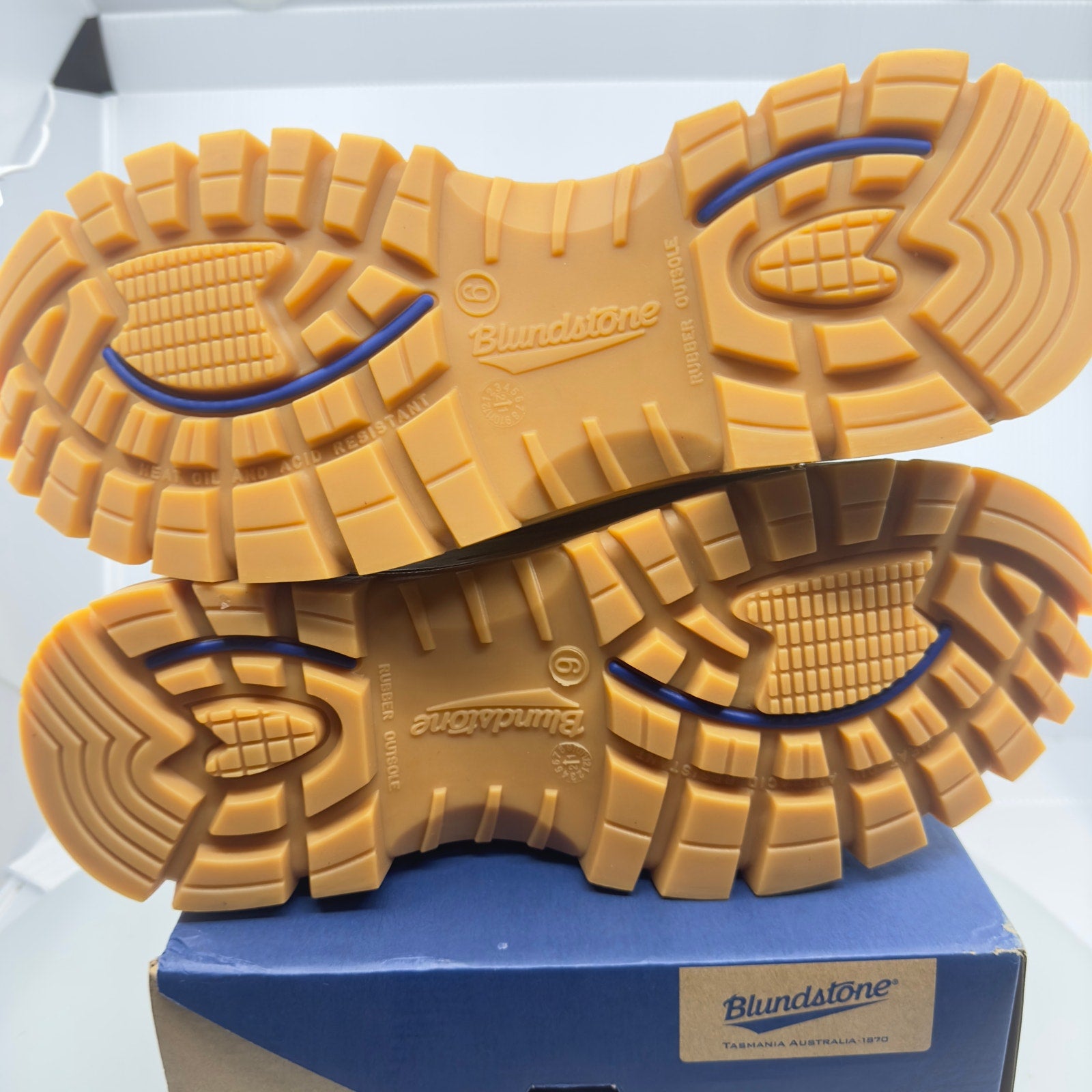 Blundstone Mens Shoes Rotoflex Ankle Zip/Lace Composite Safety Boot Wheat Size 6