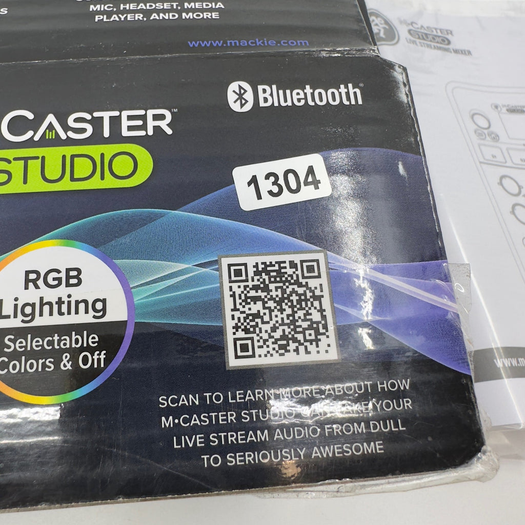 Mackie M-Caster Studio Desktop Live Streaming Mixer Bluetooth/USB Connect Black