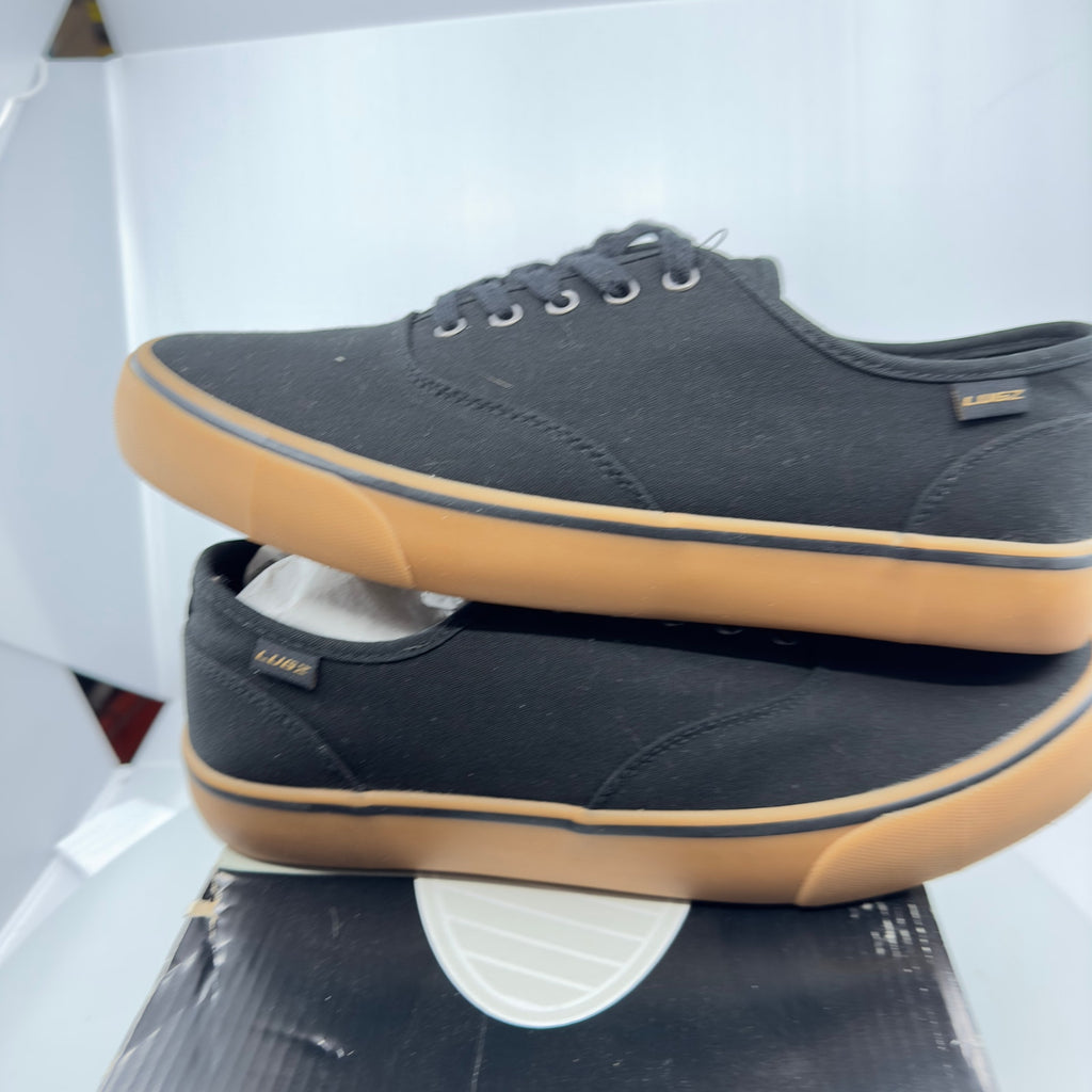 Lugs Canvas Lear Skate Shoes Low Top Slip On Fashion Sneakers Black Size 10.5